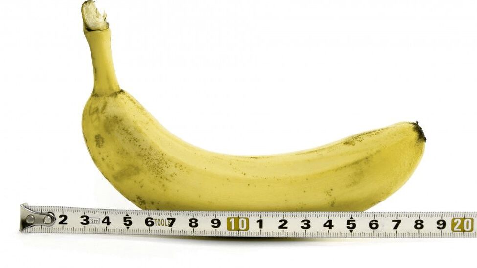 pomiar penisa po powiększeniu żelem na przykładzie banana